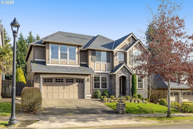 view of front of house with a garage