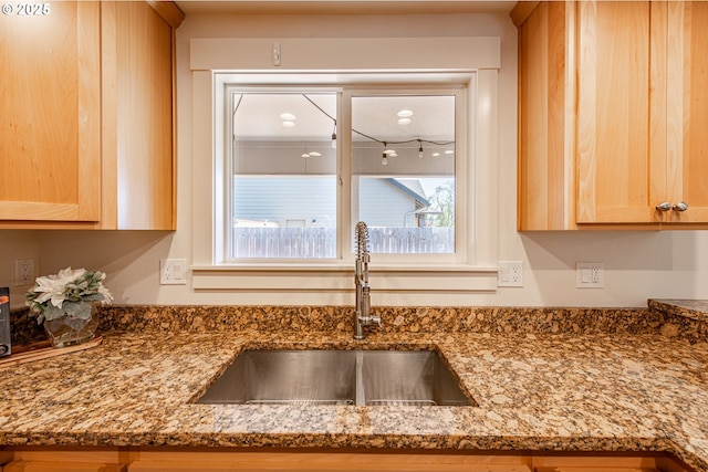 2250 Jeppesen Acres Rd, Eugene, OR 97401 - kitchen featuring a sink, stone counters, and healthy amount of natural light