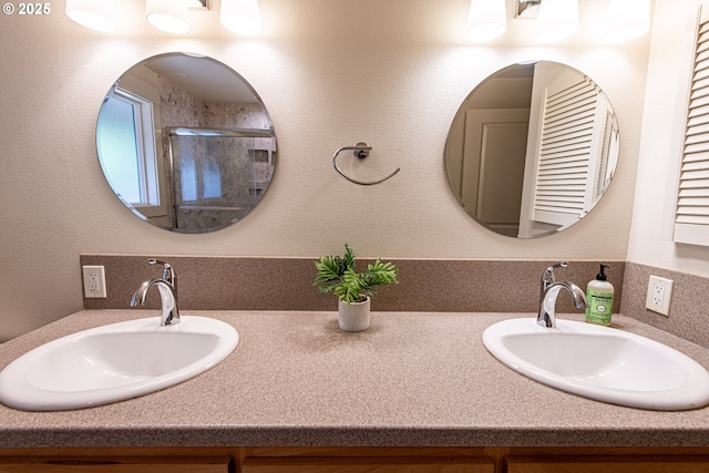 2250 Jeppesen Acres Rd, Eugene, OR 97401 - full bath with double vanity and a shower with shower door
