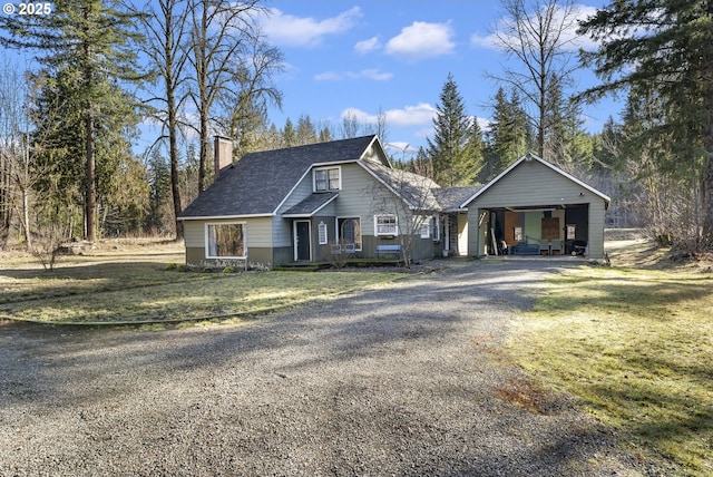 view of front property with a front lawn