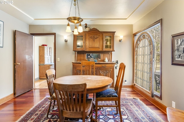 dining room with wood-type flooring