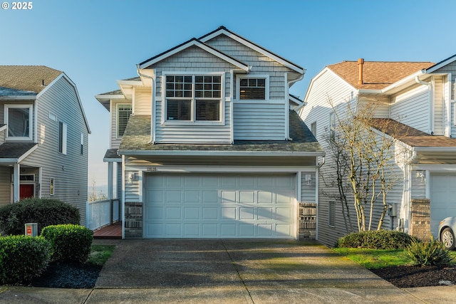 view of front of house with a garage