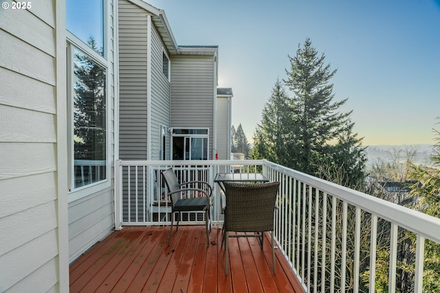 view of deck at dusk