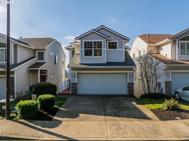 view of front of home with a garage