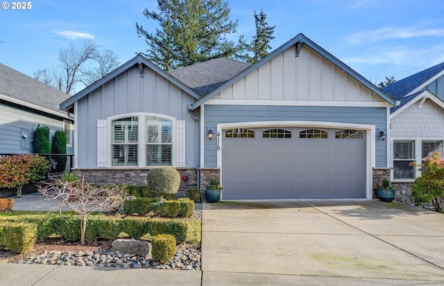 craftsman inspired home featuring a garage