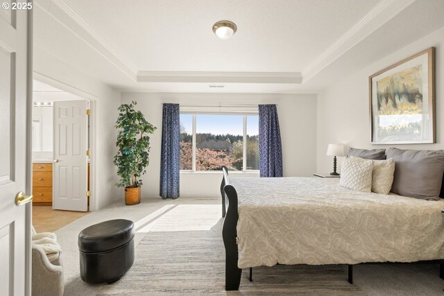 3816 NW Tustin Ranch Dr, Portland, OR 97229 - bedroom with a tray ceiling and crown molding