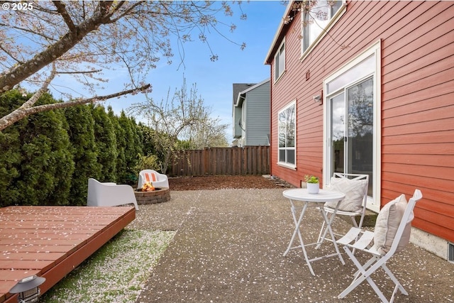 3816 NW Tustin Ranch Dr, Portland, OR 97229 - view of yard featuring fence, a deck, and a patio area