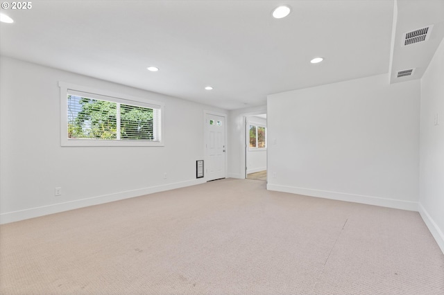 13756 John Jeffrey Ct, Oregon City, OR 97045 - empty room featuring light colored carpet, recessed lighting, and baseboards