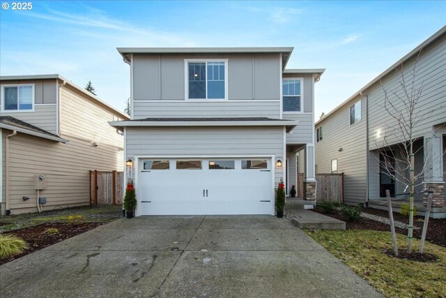 view of front of home with a garage