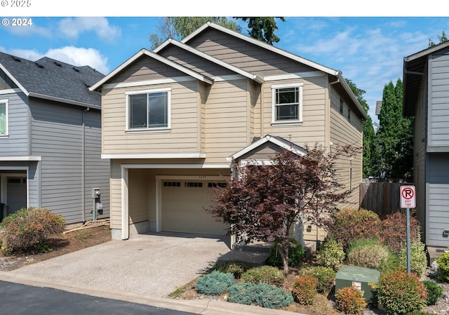 view of front facade with a garage