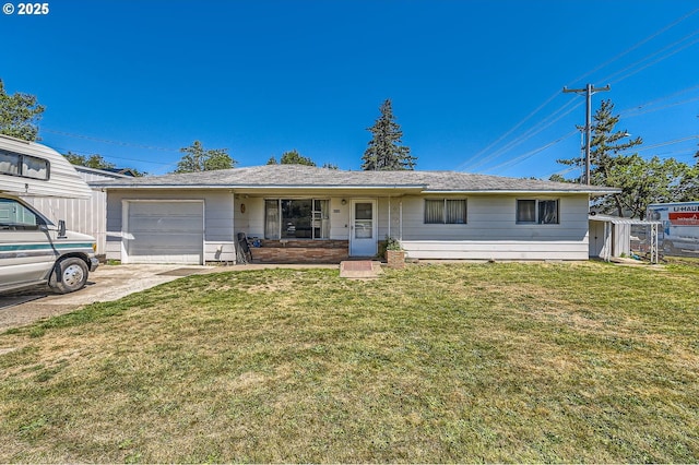 6135 SE Clatsop St, Portland, OR 97206 - ranch-style home featuring a garage, a front lawn, and driveway