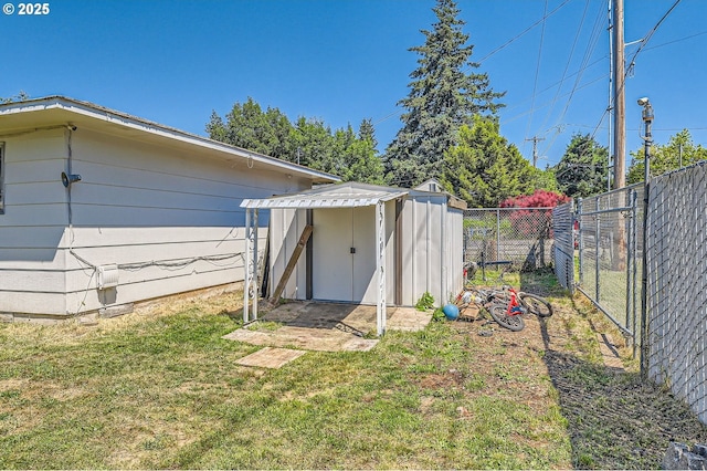 6135 SE Clatsop St, Portland, OR 97206 - view of shed featuring a fenced backyard