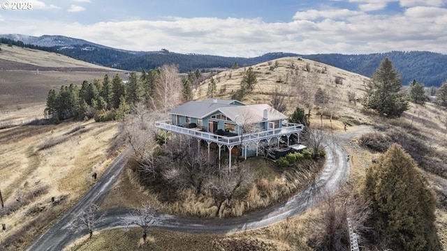 drone / aerial view with a mountain view