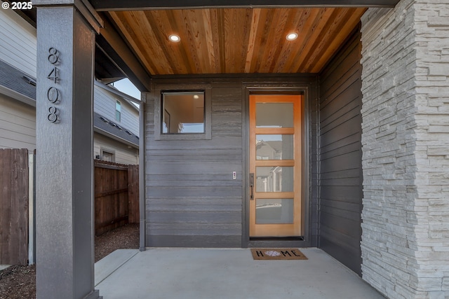 view of doorway to property