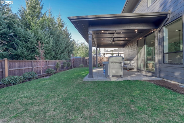 view of yard featuring a patio area