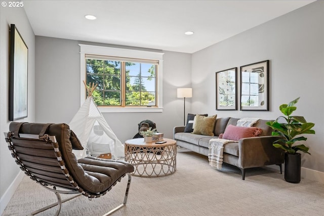 4015 NE 38th Ave, Portland, OR 97212 - carpeted living room with baseboards and recessed lighting