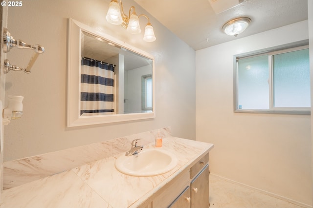 446 44th Ave, Salem, OR 97317 - bathroom featuring vanity and curtained shower