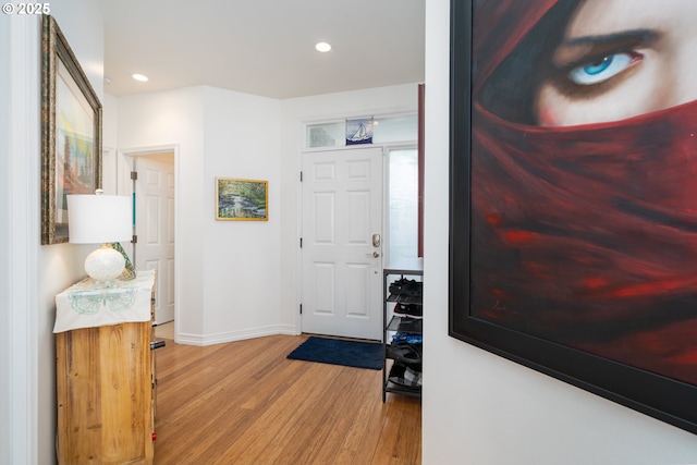 5952 SW Cupola Dr, South Beach, OR 97366 - foyer featuring baseboards, light wood finished floors, and recessed lighting