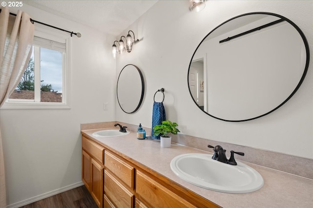 15314 NE 88th St, Vancouver, WA 98682 - bathroom with double vanity and wood finished floors