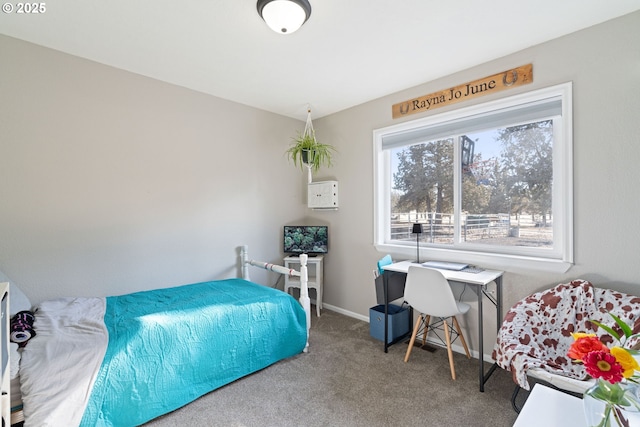 carpeted bedroom with baseboards