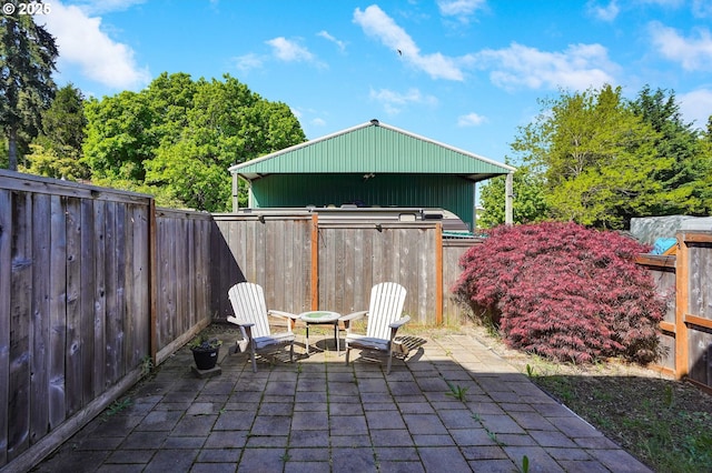 view of patio with a fenced backyard