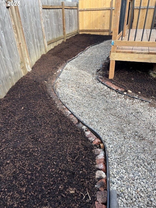 view of yard featuring a fenced backyard