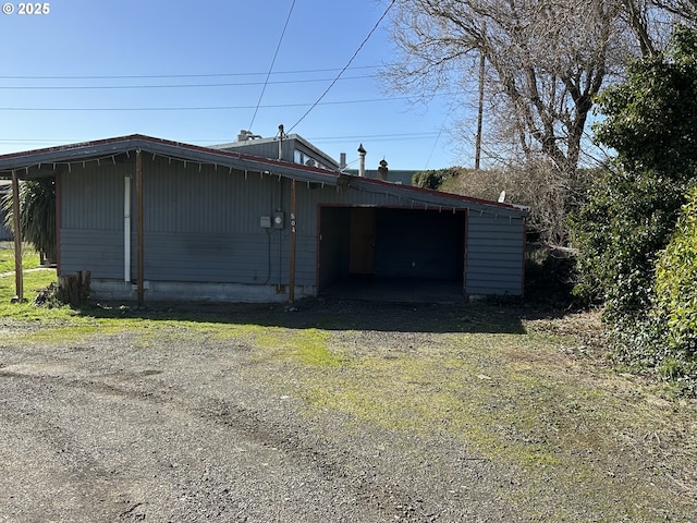 view of garage