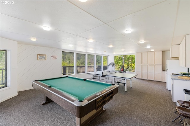 1650 NW Lakeway Ln, Beaverton, OR 97006 - game room featuring healthy amount of natural light, billiards table, dark carpet, and recessed lighting