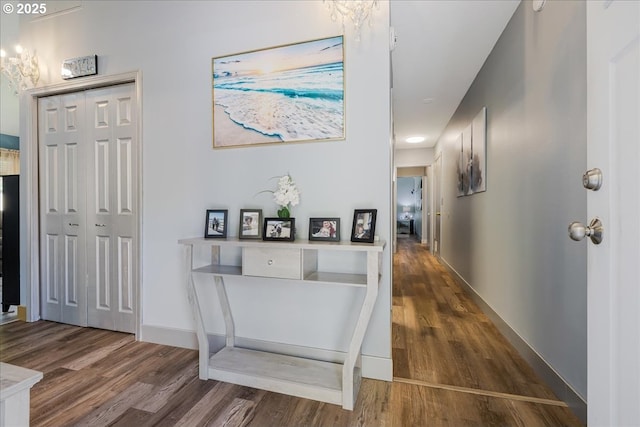 1650 NW Lakeway Ln, Beaverton, OR 97006 - hall with wood finished floors, recessed lighting, and baseboards