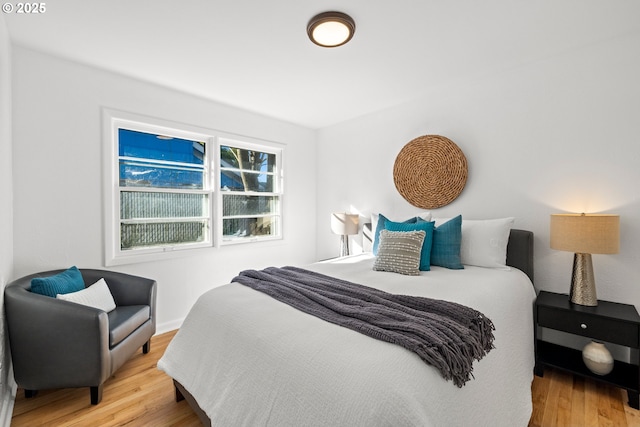 bedroom featuring light wood-type flooring