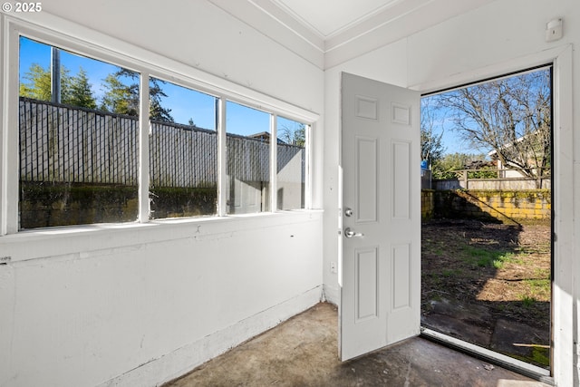 view of unfurnished sunroom