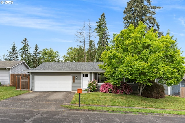 17954 NW Andria Ave, Portland, OR 97229 - view of front facade featuring an attached garage, concrete driveway, a front yard, and roof with shingles