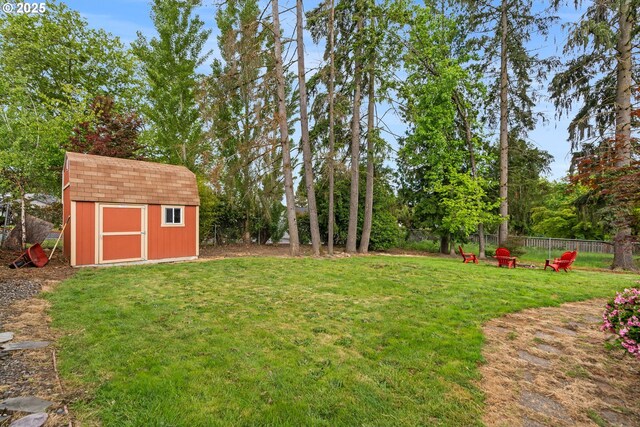 17954 NW Andria Ave, Portland, OR 97229 - view of yard featuring a storage shed, an outdoor structure, and view of scattered trees