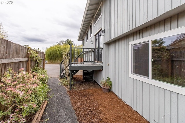 12190 SW Merestone Ct, Tigard, OR 97223 - view of home's exterior featuring a deck and stairway