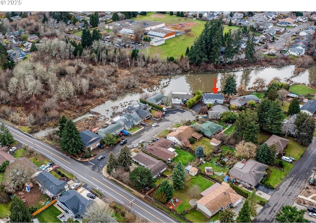 12190 SW Merestone Ct, Tigard, OR 97223 - aerial overview of property's location featuring nearby suburban area and a nearby body of water