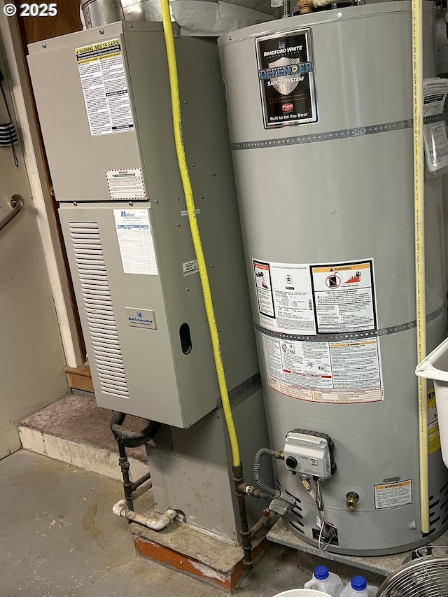 utilities featuring strapped water heater