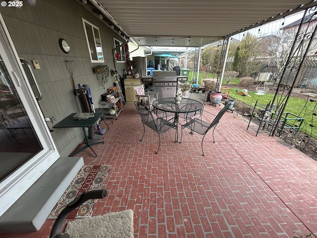 view of patio / terrace with a grill