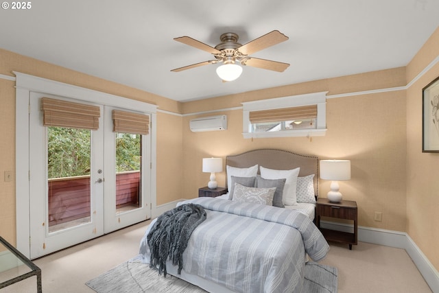 1620 NE Going St, Portland, OR 97211 - bedroom with carpet, access to outside, french doors, and a ceiling fan