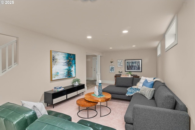 1620 NE Going St, Portland, OR 97211 - living area featuring recessed lighting and decorative columns