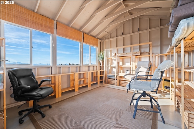 sunroom with vaulted ceiling