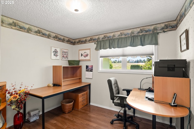 7735 Harpole St, Salem, OR 97317 - office space featuring baseboards, a textured ceiling, and wood finished floors