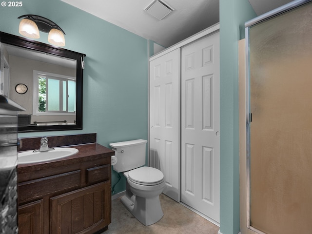 17222 SE Tickle Creek Rd, Boring, OR 97009 - bathroom with vanity, a stall shower, and a closet