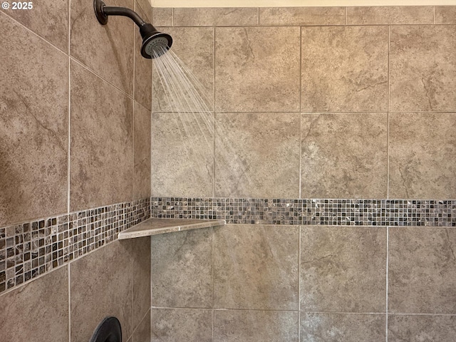 bathroom view of tiled shower