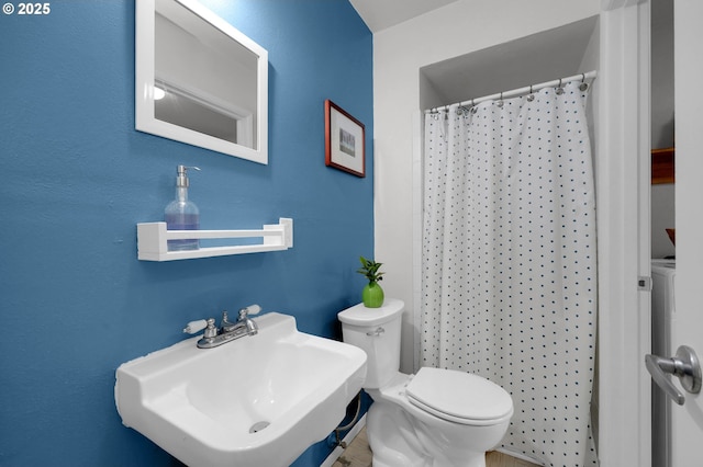 3765 Potter St, Eugene, OR 97405 - full bath with a sink, toilet, and a shower with curtain