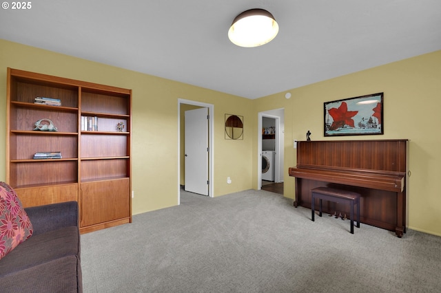 3765 Potter St, Eugene, OR 97405 - living area featuring washer / clothes dryer and carpet flooring