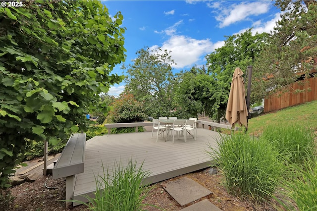 3765 Potter St, Eugene, OR 97405 - wooden deck featuring outdoor dining space