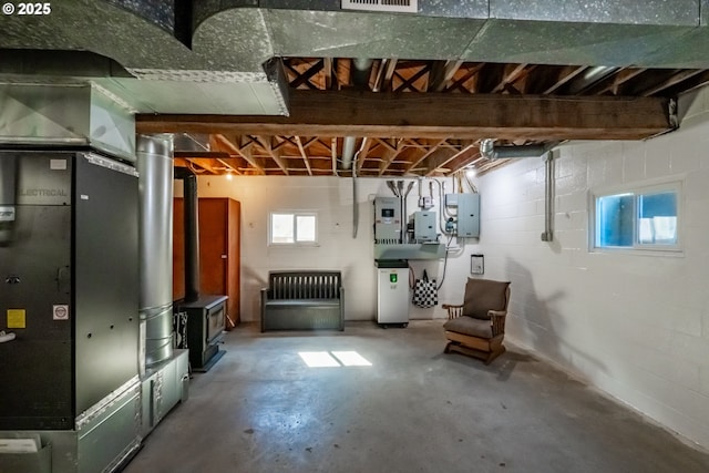 9602 Harlan Rd, Eddyville, OR 97343 - below grade area featuring electric panel and concrete block wall