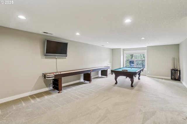 12955 SW Oxalis Ter, Portland, OR 97223 - rec room with recessed lighting, light carpet, and billiards