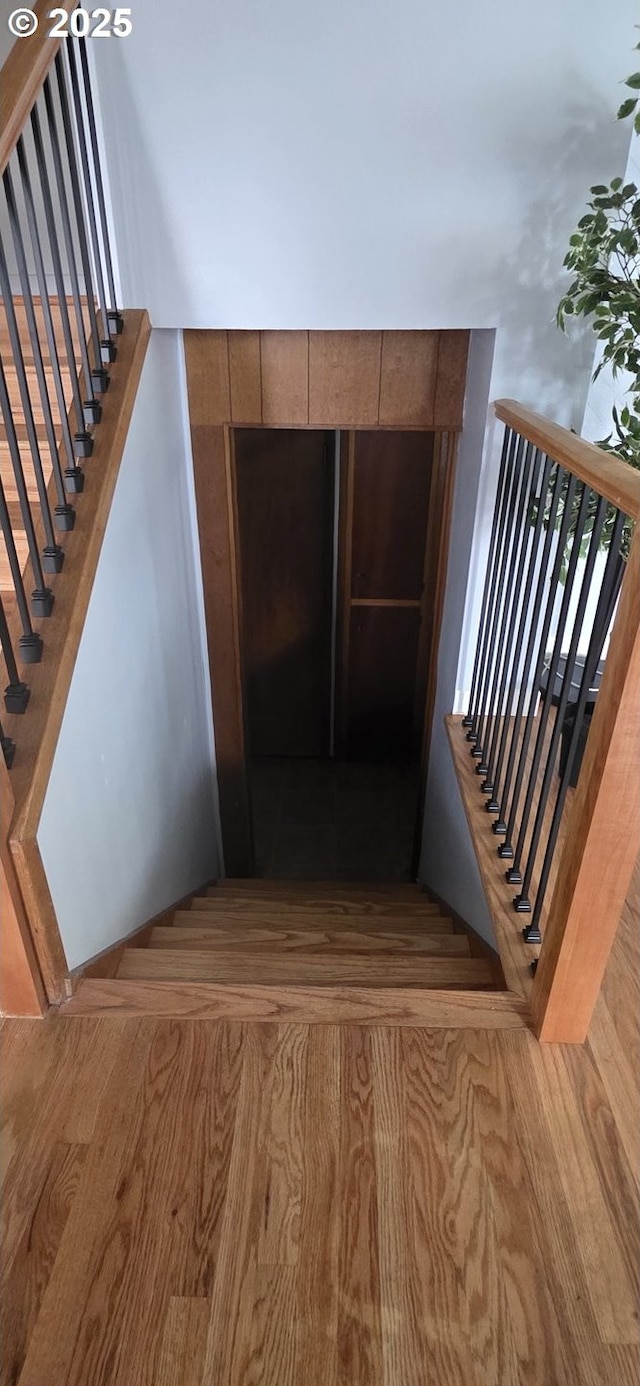 14128 NE Rose Pkwy, Portland, OR 97230 - stairway with wood finished floors