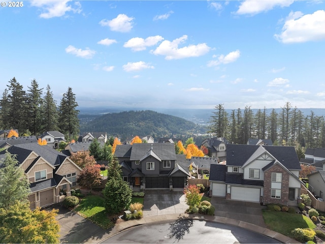 aerial view with a residential view